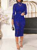 Hollow Out Mock Neck Bodycon Dress