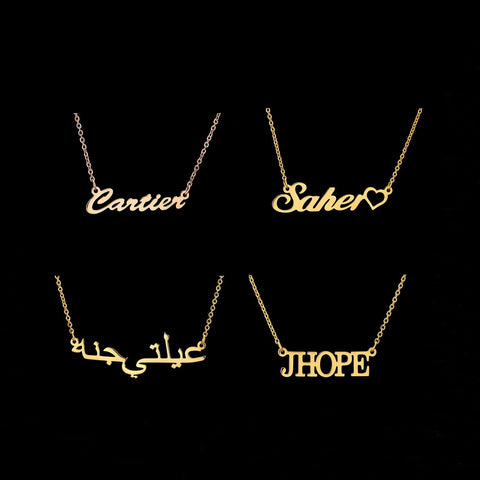 Personalized Customized Stainless 14k & 18k Gold Plated Name Necklaces Ships 10/27-11/03